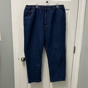 Haband Men's Blue Jeans Elastic Waistband